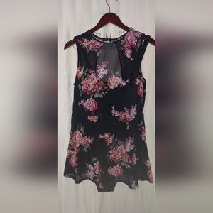 Torrid Swim Torrid Black Floral Mesh Underwire One-Piece Swim Dress